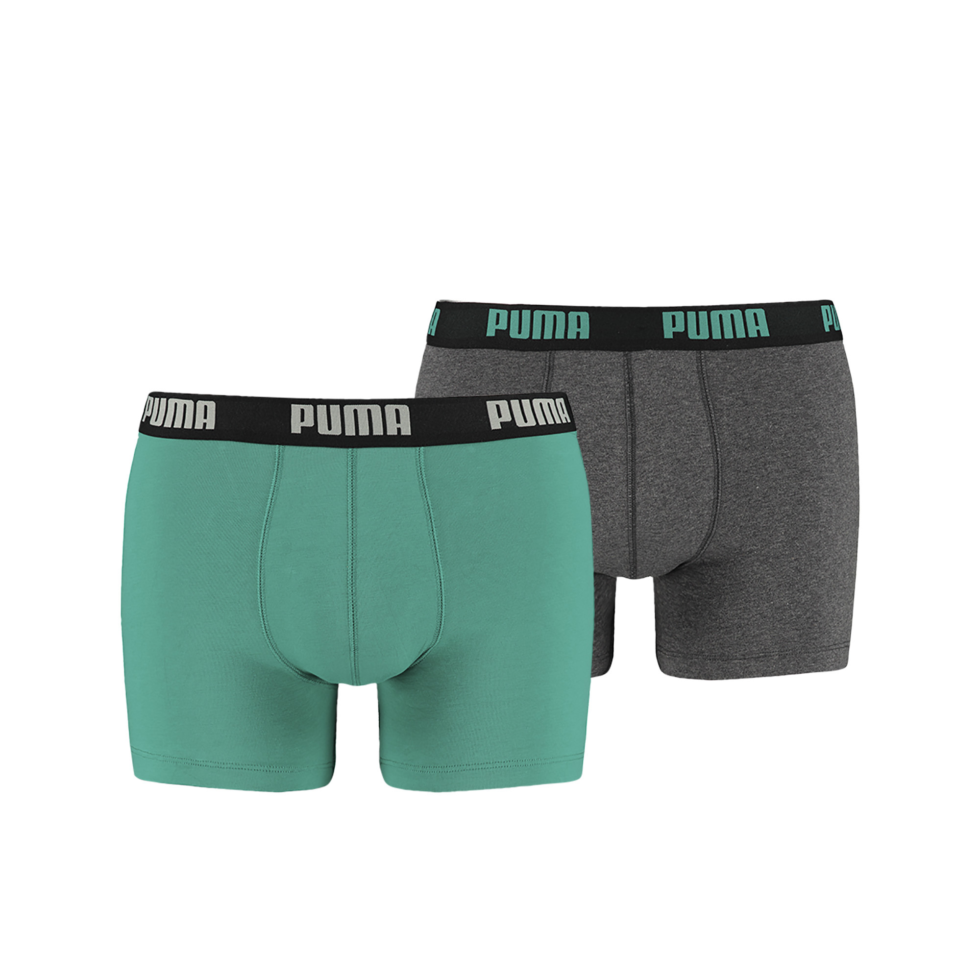 Puma Cotton Stretch Boxer Shorts 2 Pack Navigate Grey Melange